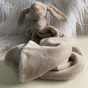 Jellycat Plush Beige Bunny Soother Lovey Security Blanket for Kids